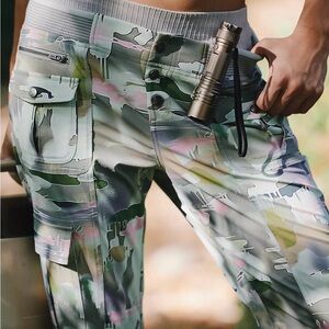 Free People FP Movement Cascade Printed Flares Small New Hiking Outdoor Camo